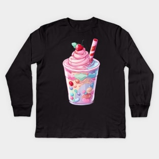 Unicorn Ice Cream Kids Long Sleeve T-Shirt